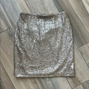 White House Black Market Gold Sequin Mini Skirt